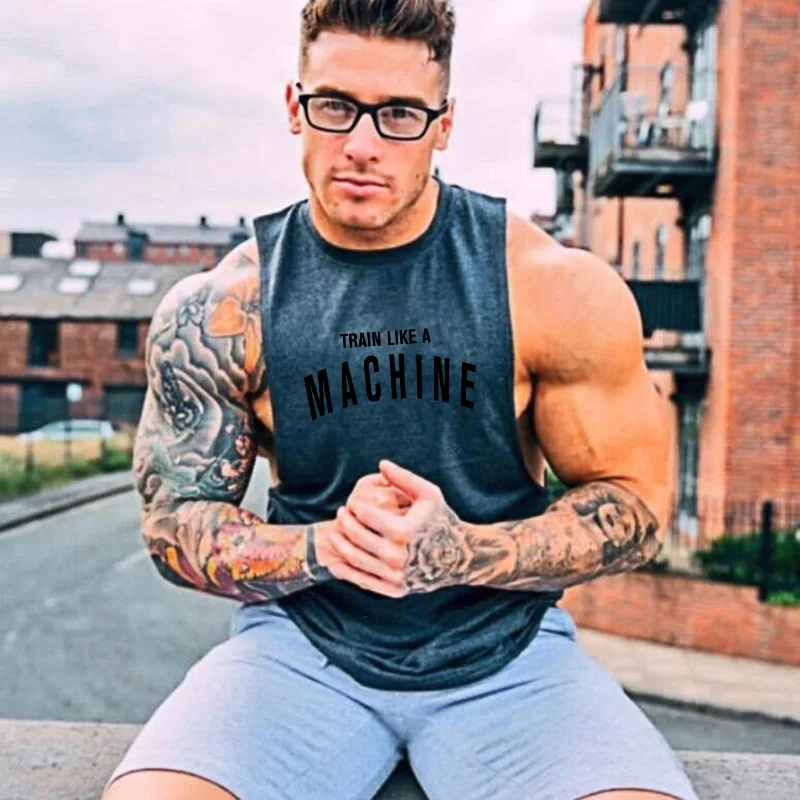 Мужская майка для бодибилдинга Muscleguys тренировочная рубашка без рукавов фитнеса
