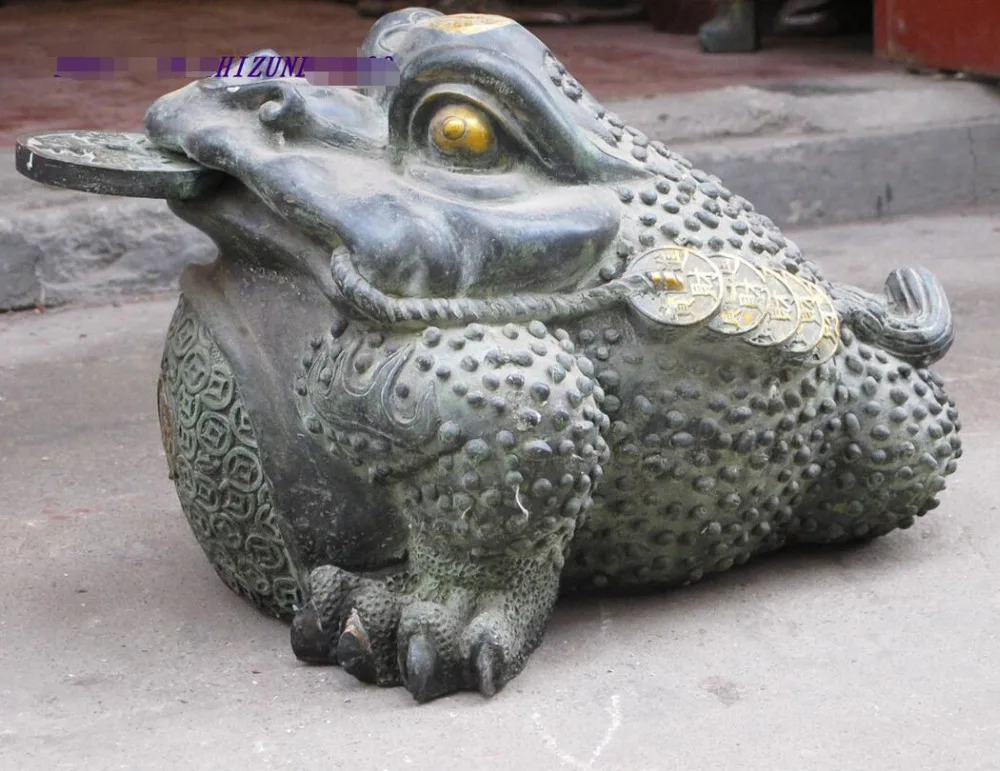 Китайское огромное Цзинь Чан бронзовое золото фэн шуй деньги жаба лягушка
