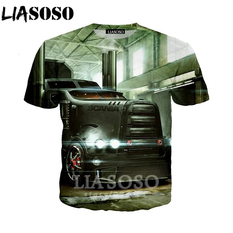 LIASOSO Новинка лета 2019 мужская и женская модная толстовка с 3D принтом машины