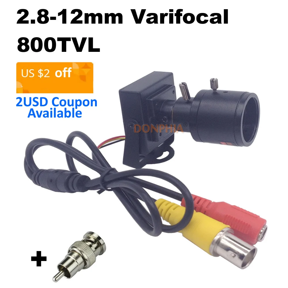 800tvl варифокальный объектив мини-камера 2,8-12 мм регулируемый объектив+ RCA адаптер охранного видеонаблюдения CCTV камера Автомобильная обгонная камера