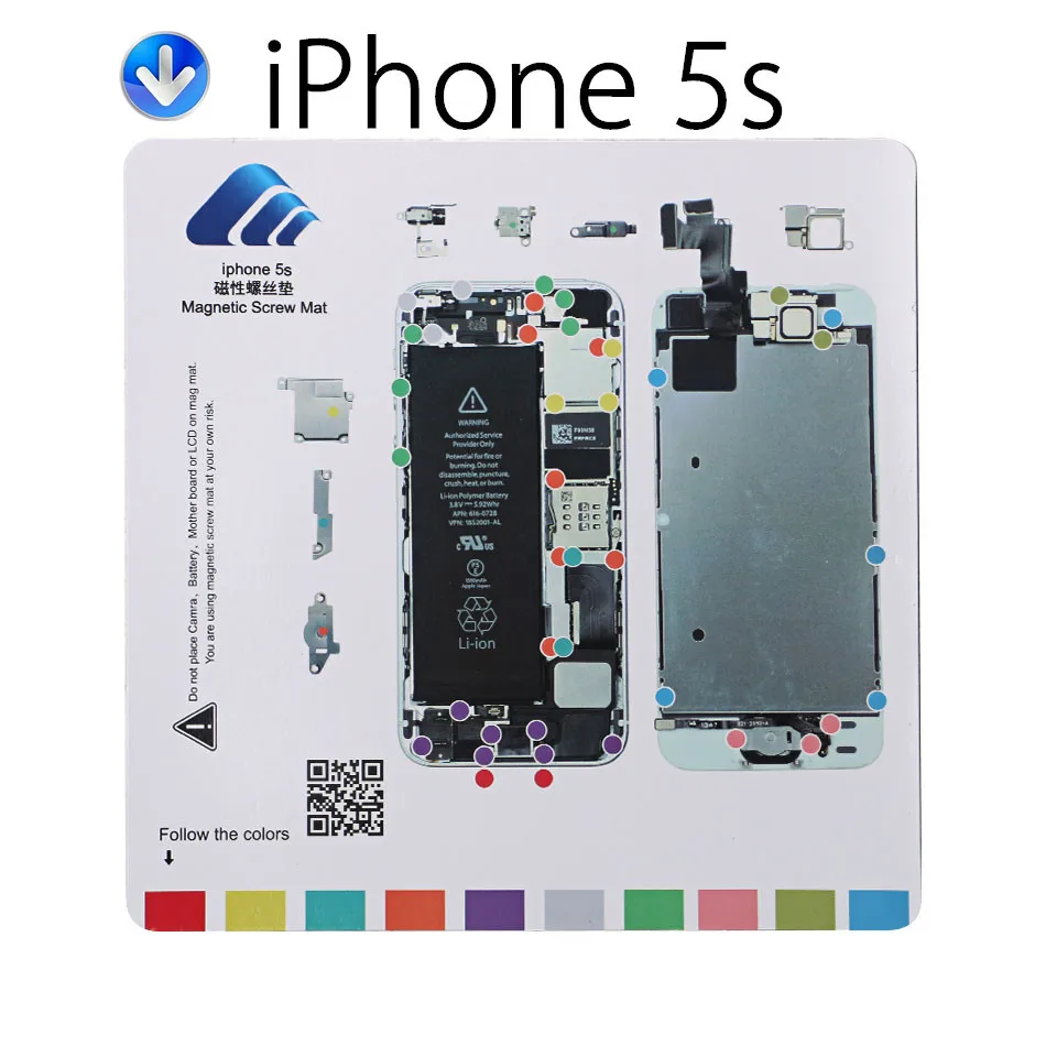 11 шт. Магнитный винтовой коврик для iPhone 4 Φ 5 5C 6 Plus 6s 7 профессиональный
