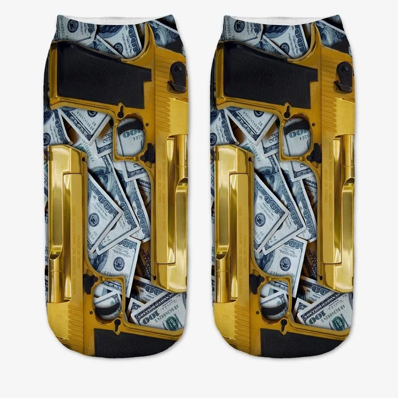 Носки с принтом бега цыпленка доллар деньги наличные|socks print|socks socksocks dollar |