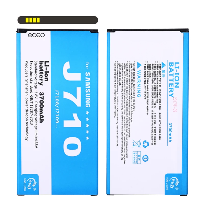 Новинка 2019 внешняя аккумуляторная батарея 100% мАч для Samsung GALAXY J7 3700 Edition J710 EB-BJ710CBC