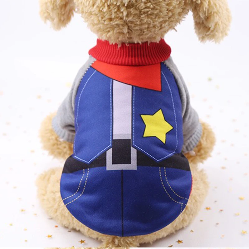 Autumn/Winter Pet Dog Clothes Cartoon Printed Warm Puppy Cats Sweaters Coat For Small Dogs Chihuahua Pug Jackets Clothing