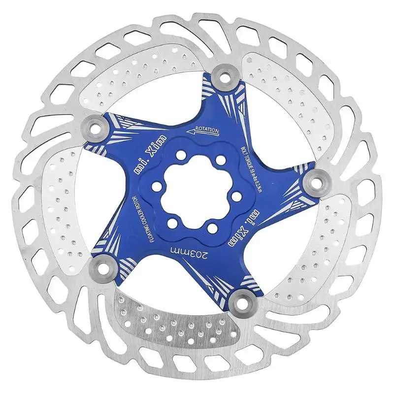 Blue 203-S1 MTB быстроохлаждающий велосипедный охлаждающий диск из нержавеющей стали тормозной плавающий ротор 203 мм диск велосипедные части аксессуары - Цвет: Blue