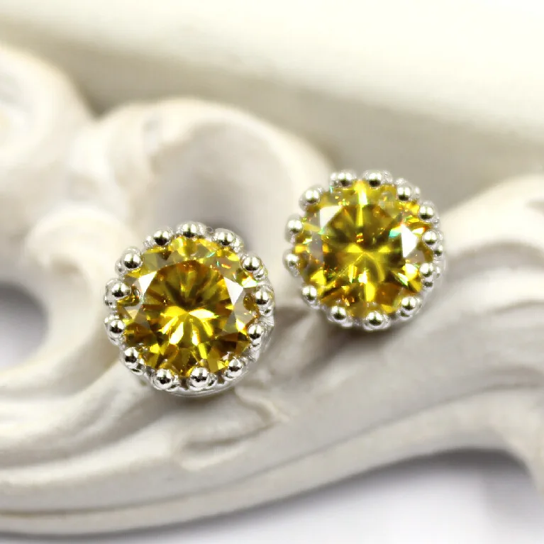 The Korean version of women's Earring S925 Sterling Silver Vintage crown Zircon Earrings hypoallergenic jewelry | Украшения и