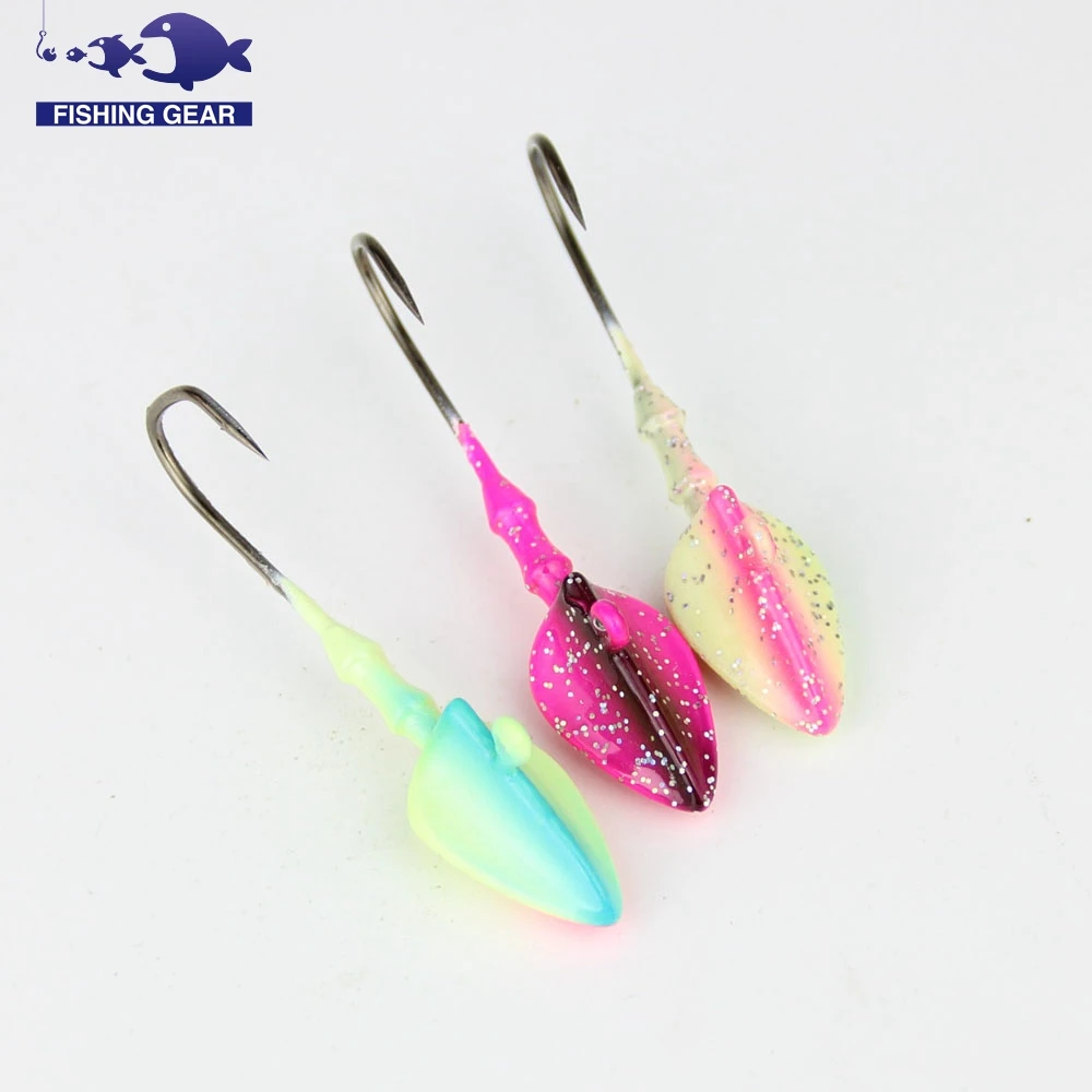 14g fishing lead jig head hook 3pcs sea bass ice carp hooks triangle bait leurre peche pesca | Спорт и развлечения