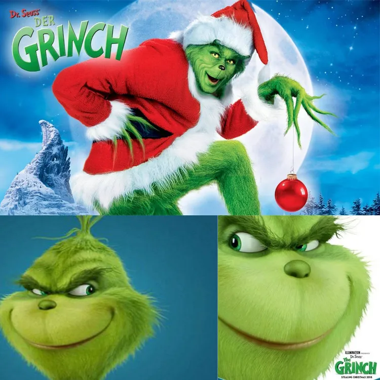 Grinch Косплей Маскарадная маска чудовище Хэллоуин вечерние аксессуары