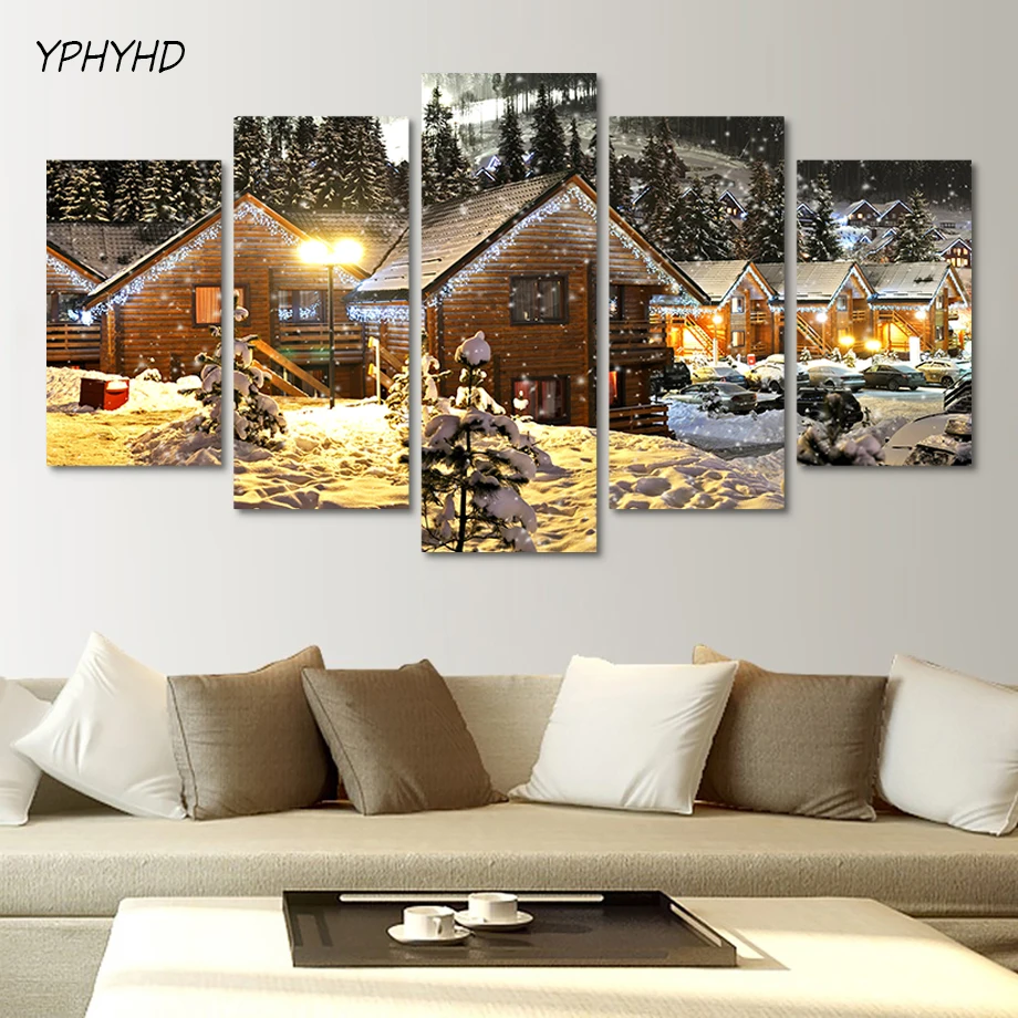 YPHYHD семейное Рождественское украшение Рисование домашнего декора 5 шт. Снежный