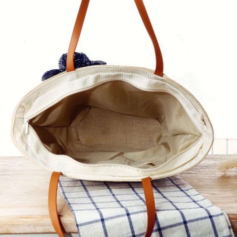 Женская плетеная пляжная сумочка богемная дизайнерская соломенная сумка ручной