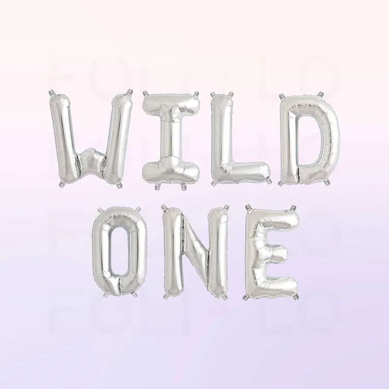 16 &quotи надписью WILD ONE Фольга шар лиса шары на день рождения украшения дети