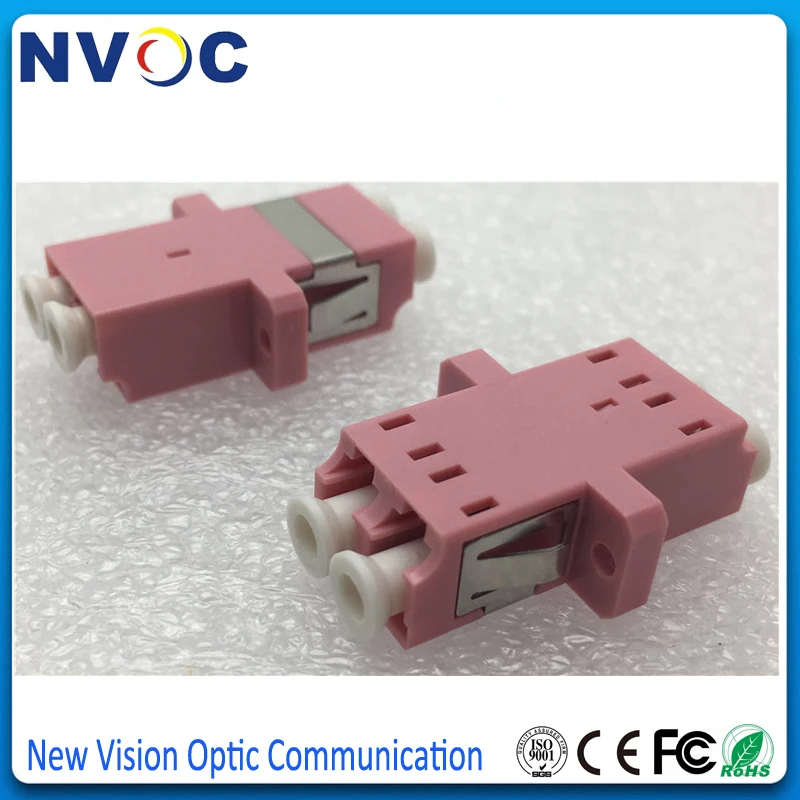 200 шт./лот мм Дуплексный LC/UPC OM4 розовый волоконно оптический соединитель