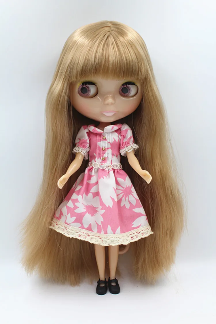 Blygirl кукла светло-золотые прямые волосы Blyth Кукла тело мода может переделать макияж Модная Кукла с яркой кожей 30 см 1/6
