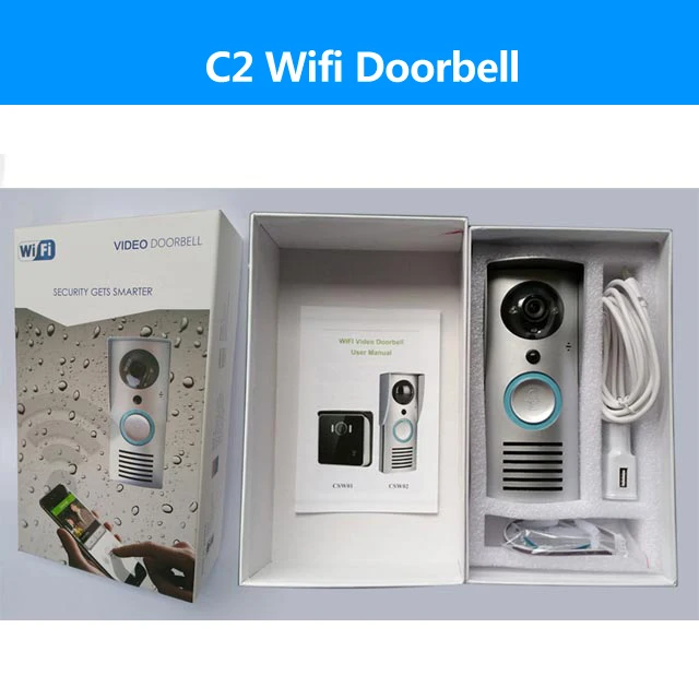 CLOUDRAKER wifi видео дверной звонок разблокировка беспроводной дверной телефон wifi домофон система умный дверной звонок HD камера ночное видение ИК сигнализация - Цвет: Sliver Waterproof