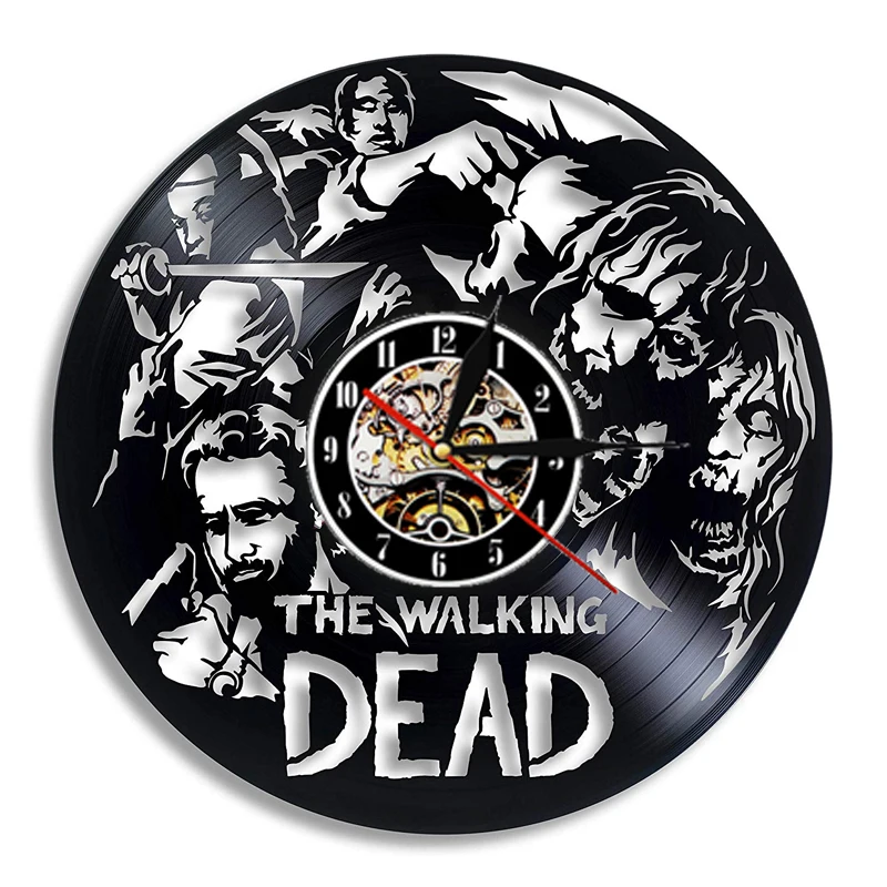 Walking Dead виниловые настенные часы современный дизайн кинематографическая тематика модные 3D часы настенные домашние декоративные часы 12 дюймов