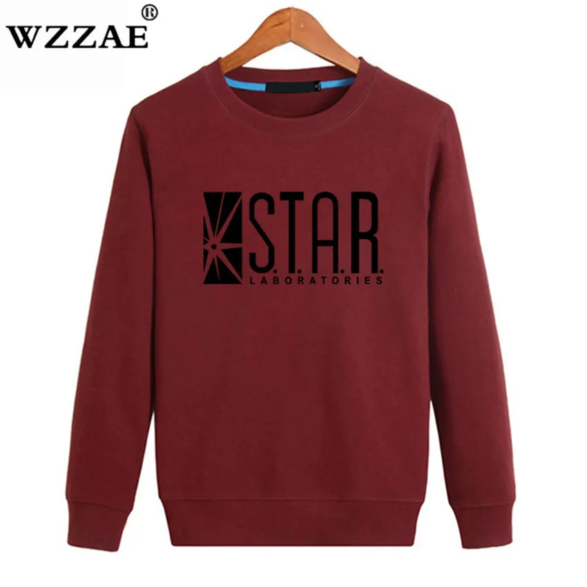 WZZAE хлопок флэш Барри Аллен Star Lab Labs черный цвет Мужская Толстовка s Новинка толстовки пуловер новая мужская одежда - Цвет: Wine Red 2