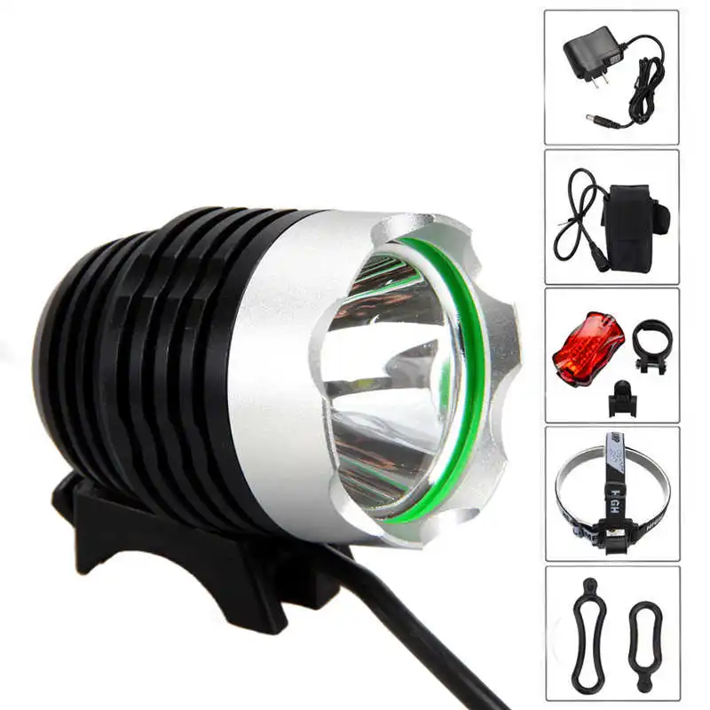 Powerful led flashlight rechargeable 5000Lm XML T6 LED Bicycle Lamp Bike Head Headlight+ Rear light fanatic #3S26 | Освещение