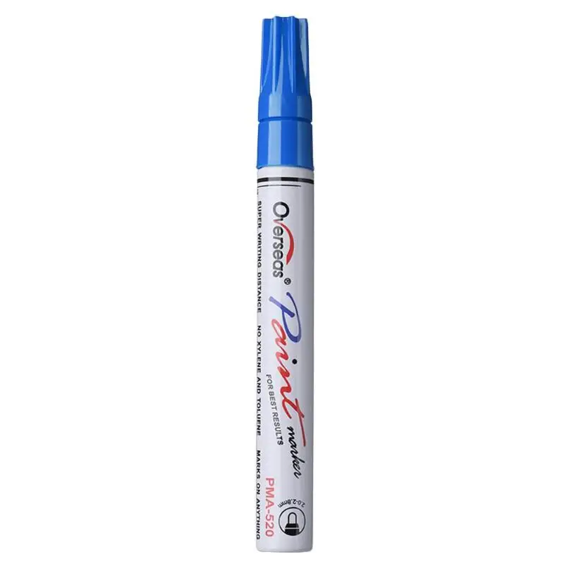 Синий 7Colors Universal Waterproof Permanent Paint Marker Pen Car Tyre Auto Tire Tread Rubber Painting Marker Graffiti Oily Marker Pen - Цвет: Синий