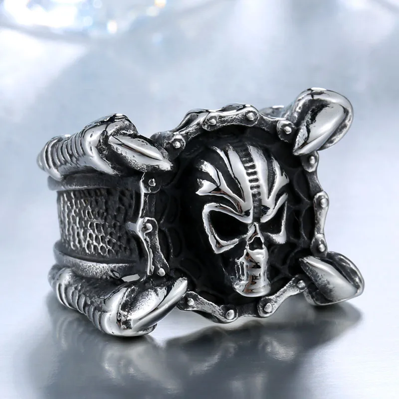 Beier 2017 New Motor Biker Chain Skull Ring 316L Stainless Steel Jewelry Women Mens Sharp Claws BR8 448|cool jewelry|skull ring316l stainless steel |