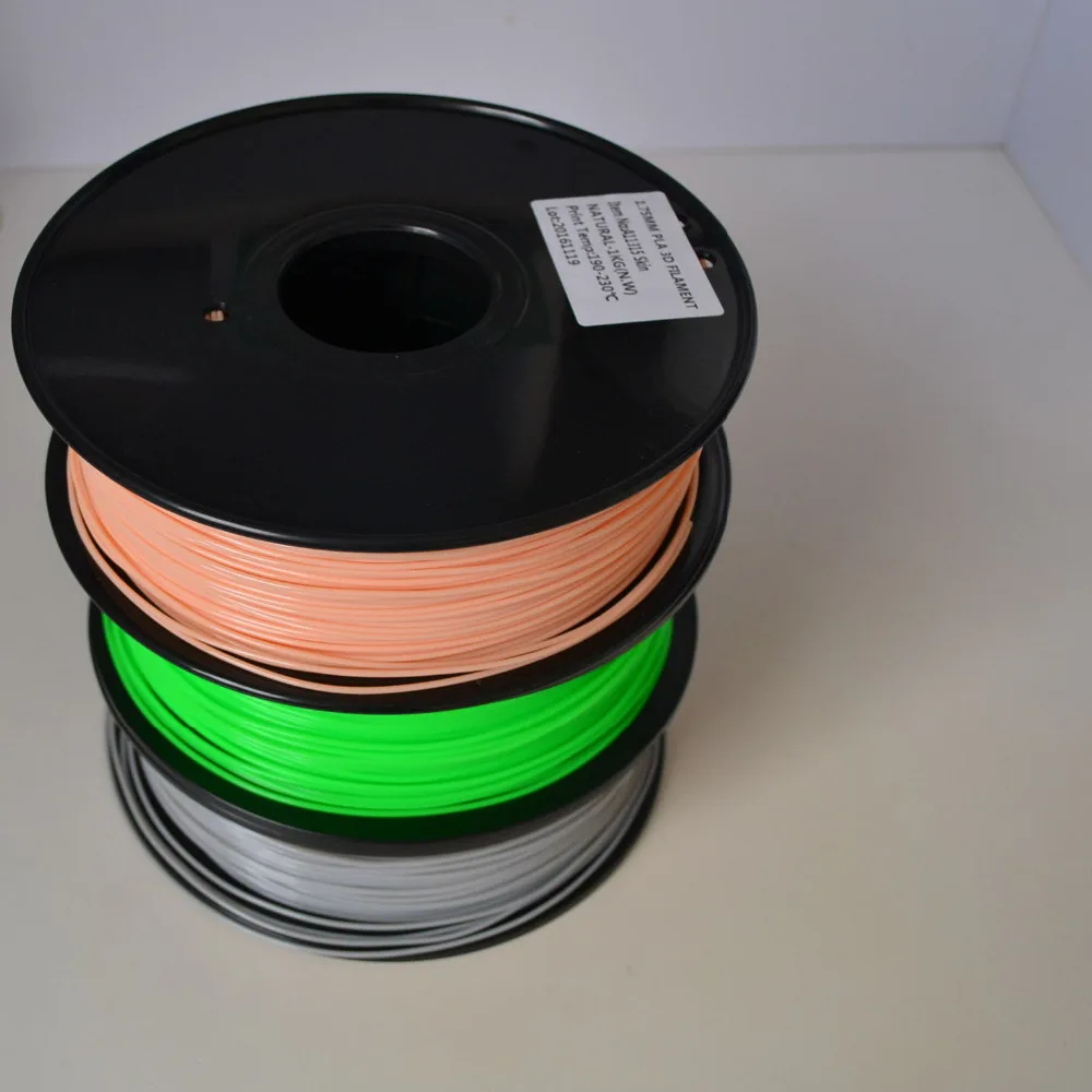 3 кг PLA 1.75 мм нити вида цветов кожи fluo зеленый и серый|1.75mm filament|pla 1.75mmfilament 1.75mm |