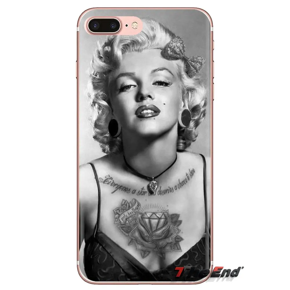 Silicone Skin Case marylin monroe tatooe glasses Skull For Samsung Galaxy S3 S4 S5 Mini S6 S7 Edge S8 S9 S10 Plus Note 3 4 5 8 9 |