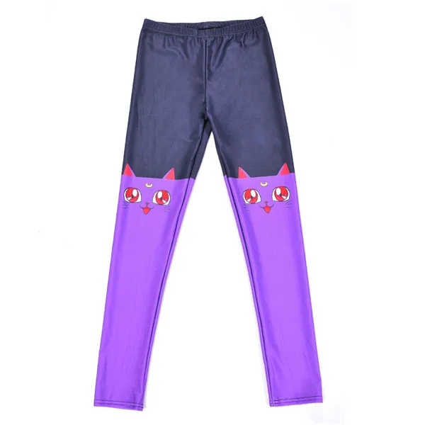 Модные Сейлор Мун с печатным рисунком Slim Fit Тонкий эластичный полиэстер Cos