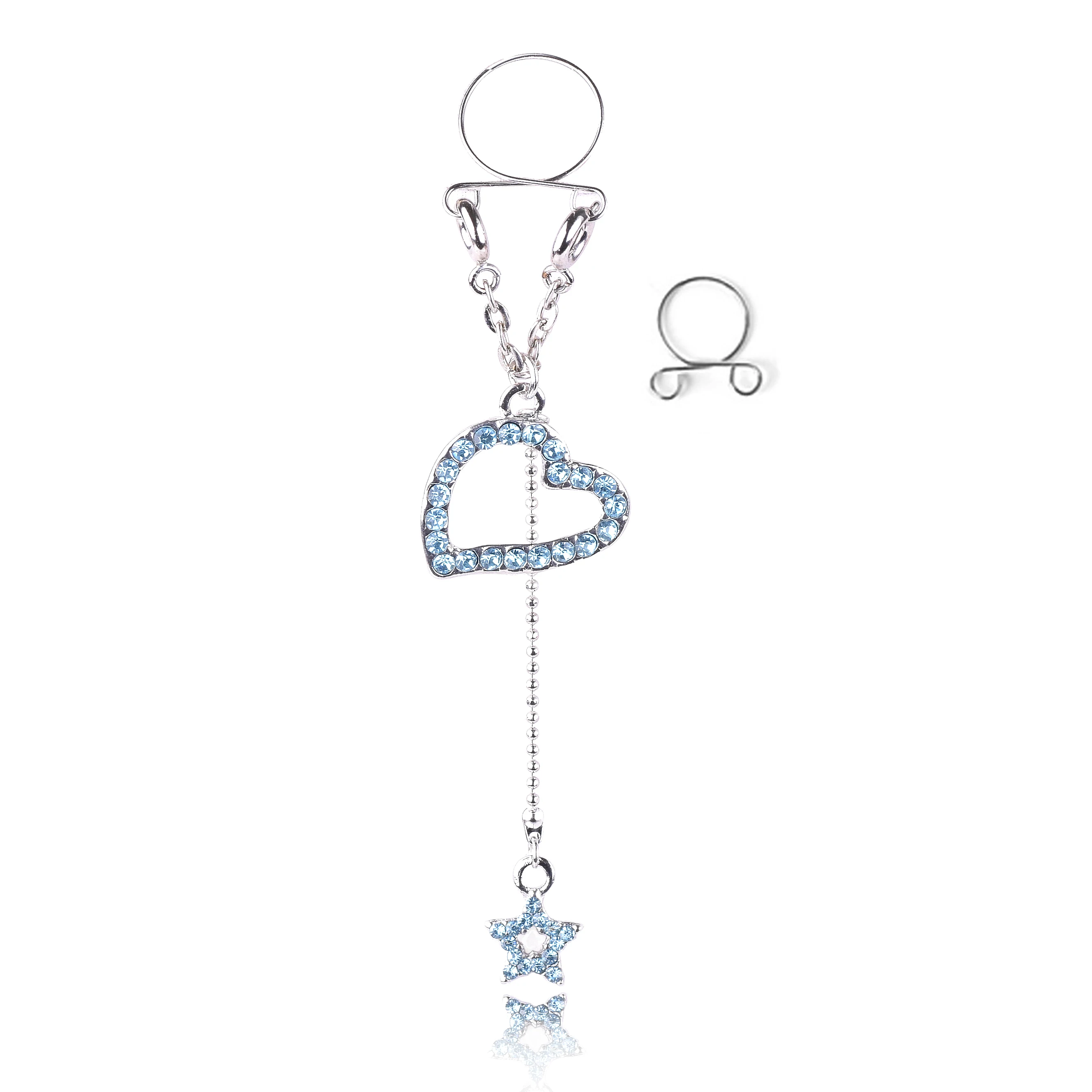 1 пара сексапильное кольцо без проколов для сосков с поддельными сердцами