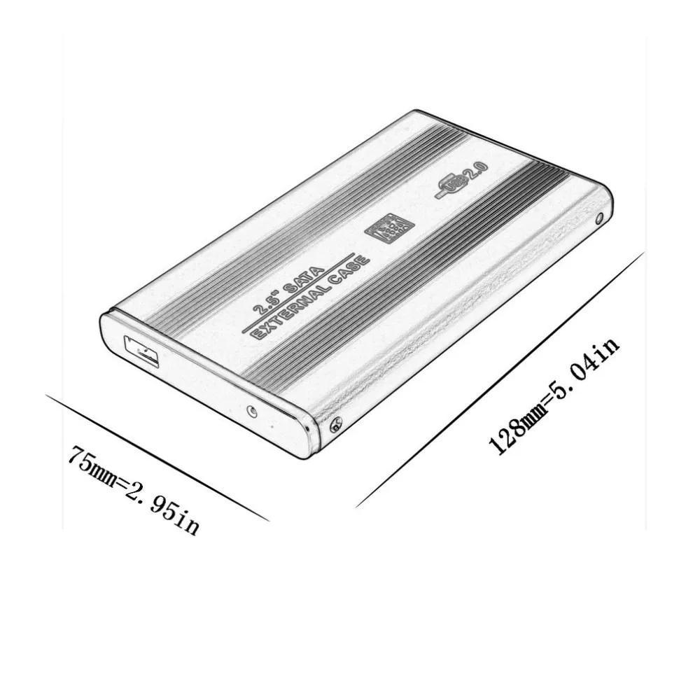 USB 2,0 2,5 дюймов ударопрочный USB 2,0 Алюминиевый Внешний накопитель SATA жесткий диск HDD корпус чехол Прямая поставка
