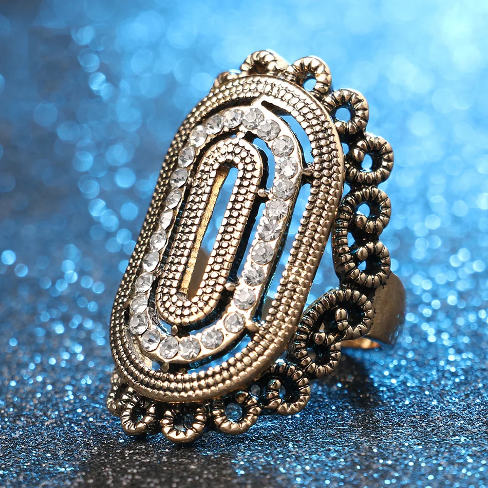 Уникальные винтажные кольца с кристаллами для женщин наборы колец классическим