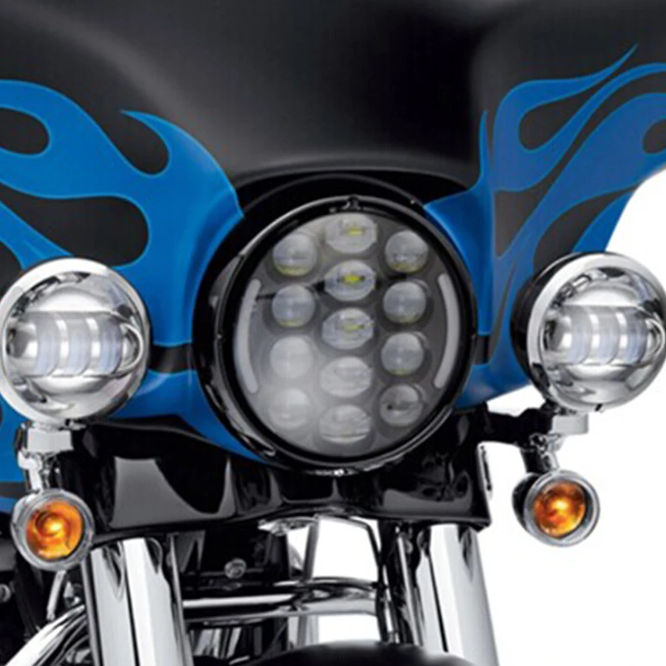 Светодиодная фара 7 дюймов 105 Вт + дополнительные фары для Harley Softail Electra Glide Road King /