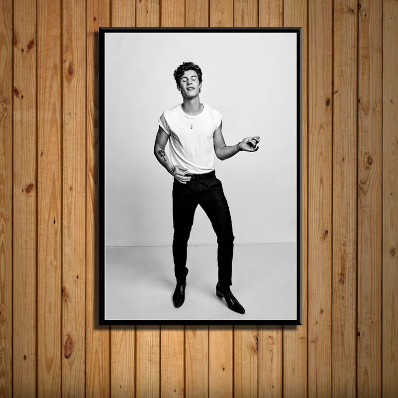 Плакат и принты художественная живопись черный белый Шон Мендес поп музыка ПЕВЕЦ