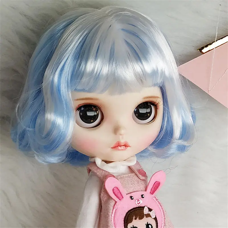 Лучший популярный 1/6 Blyth кукла с голубым и белым цветом короткие волосы подходит для DIY Изменить игрушка BJD для девочек