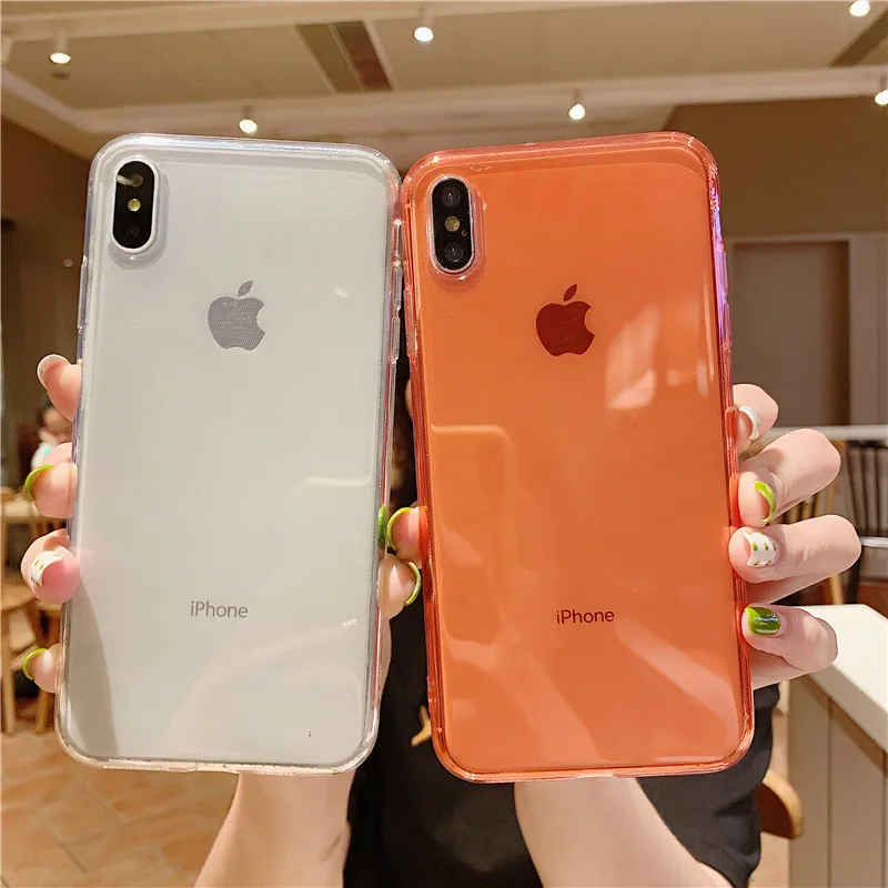 Прозрачный чехол без рамки для iphone 7 iPhone X XS Max XR 8 6 6S Plus задняя крышка прозрачные