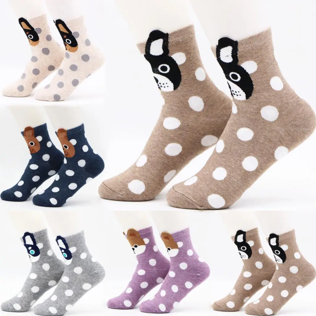 CRAZY FLY Funny Art Animal Women Socks Смазливая новизна 3d лодыжки Хлопок мультфильм носки теплая