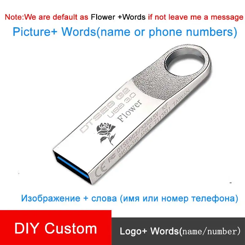 G2 Plus DIY Logo kingston флеш-накопитель USB 3,0, 32 ГБ, 64 ГБ, 128 ГБ, флешка, металлический, на заказ, сделай сам, логотип, дропшиппинг, персонализированный подарок, DJ Cle USB - Цвет: G2 Plus DIY Logo