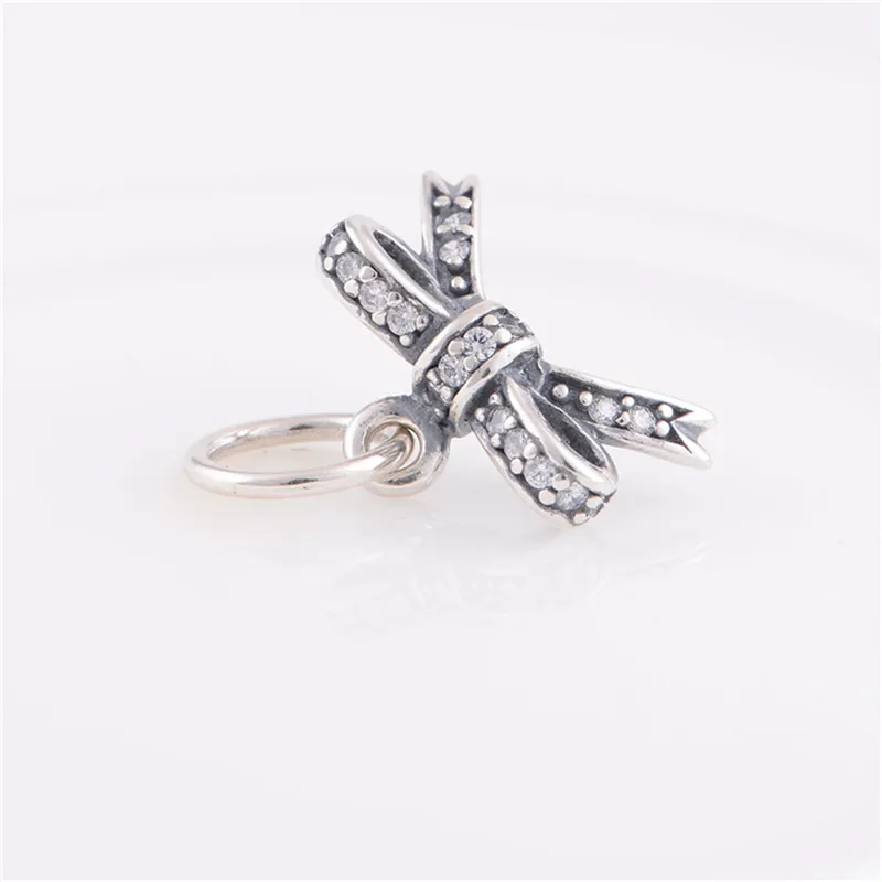 Подходит пандоры прелести браслет стерлингового серебра 925 бусины бантом шаблон