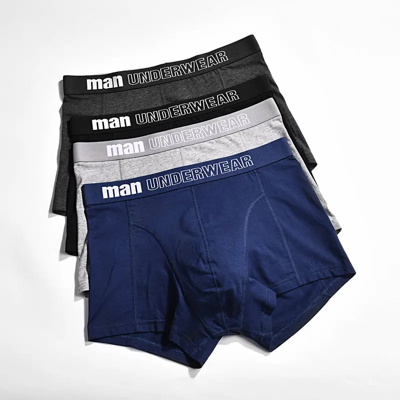 4 шт./лот мужские боксеры шорты хлопковое нижнее белье трусы Boxeur Homme de marque Coton