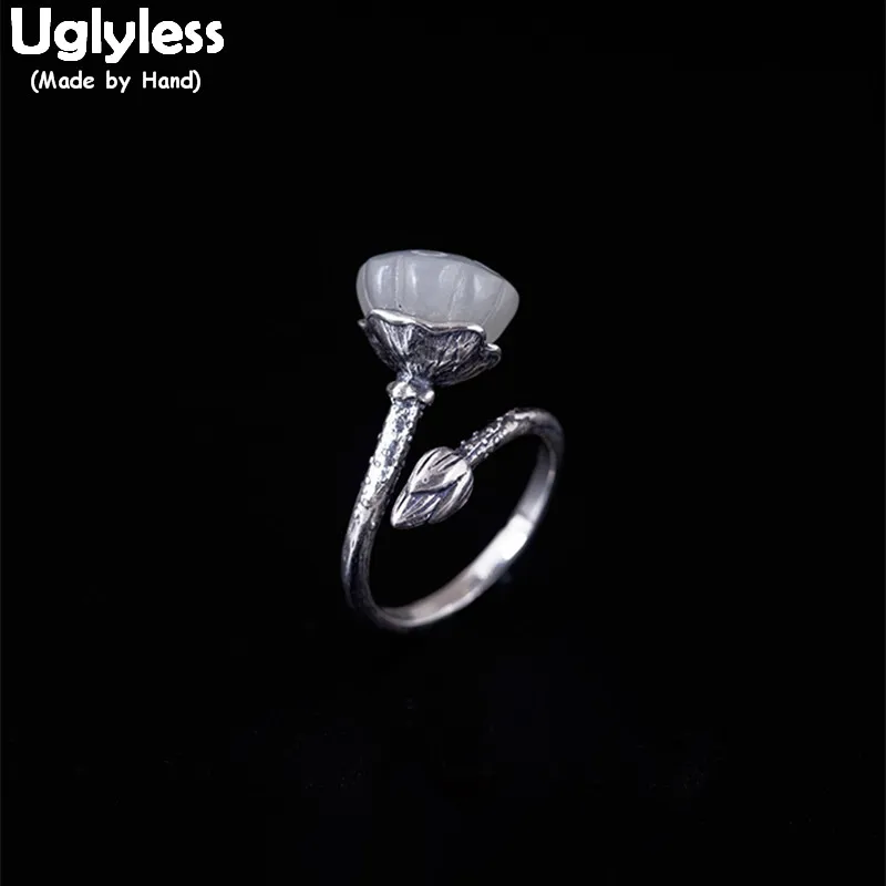 Женское кольцо в виде цветка лотоса из серебра 100% пробы|Кольца| |