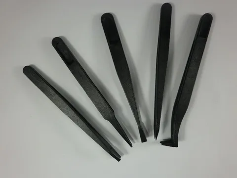 5 шт./набор, антистатические пластиковые пинцеты - изображение