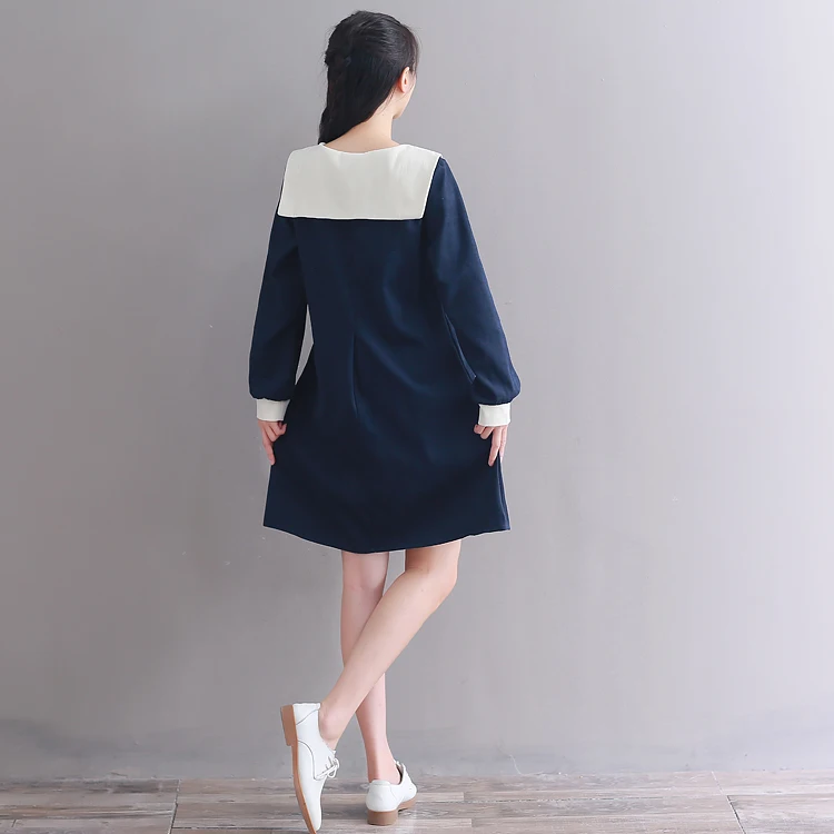 Новое весенне осеннее Хлопковое платье с длинными рукавами 2018 милое в японском