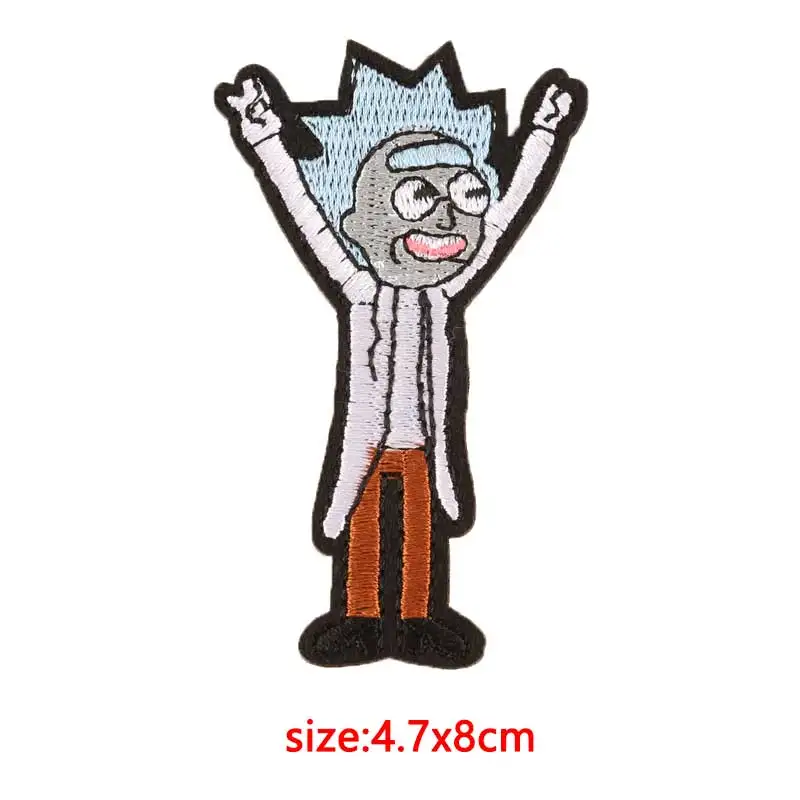 F-P0032 DIY Rick And накладки Morty железные нашивки для одежды Аниме заплатка для одежды полосы Аппликации, нашивки bordados para la ropa - Цвет: F-P0032