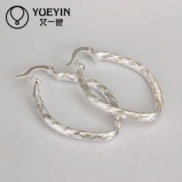 Женские классические серьги кольца большие круглые с серебряным покрытием супер