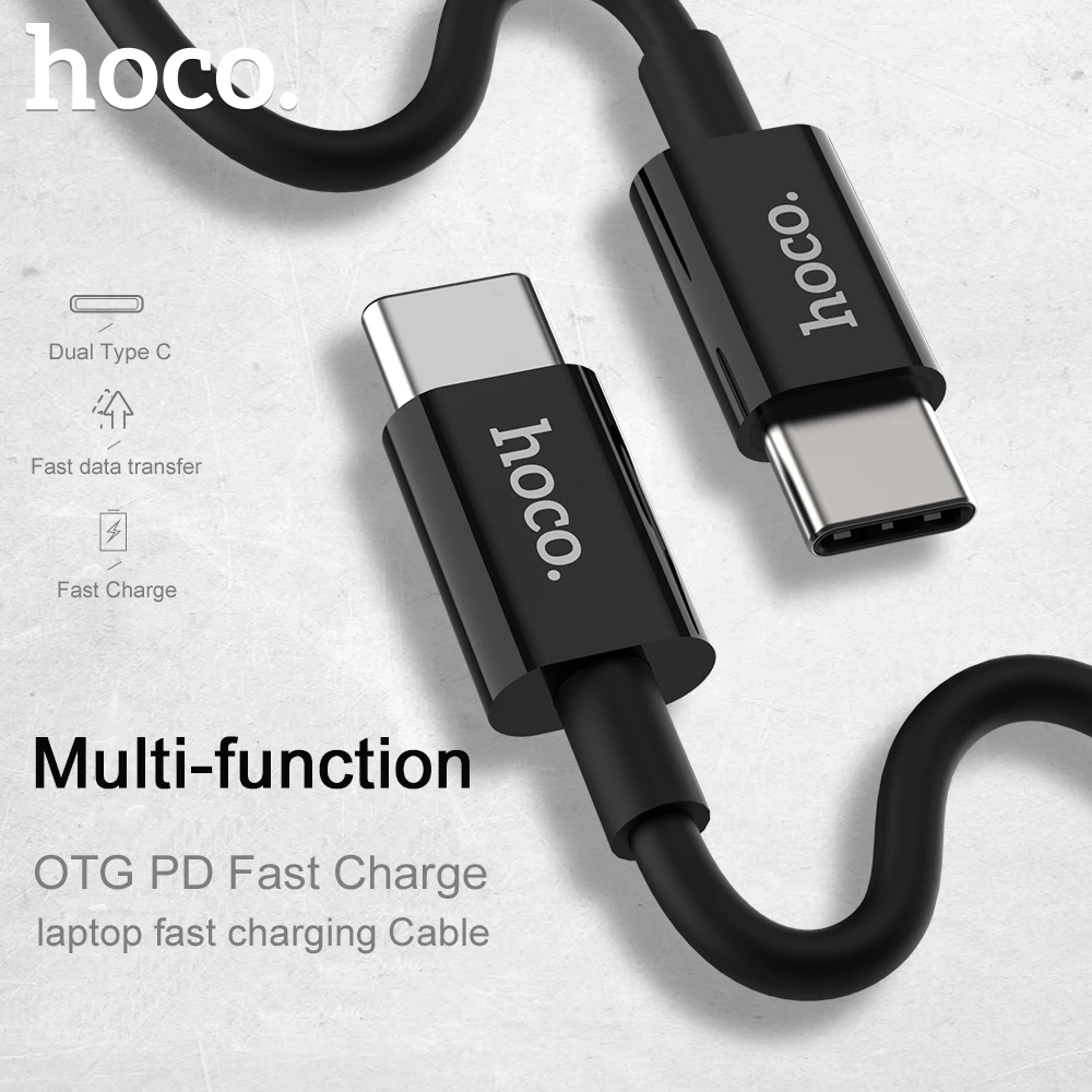 Кабель HOCO с usb c на 3A PD устройство для быстрой зарядки Type Male Samsung S9 S8 Macbook кабель