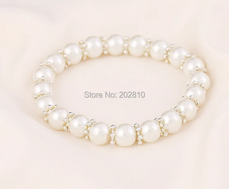 Белый жемчуг (8 мм) браслет с искусственными бусинами лидер продаж модный