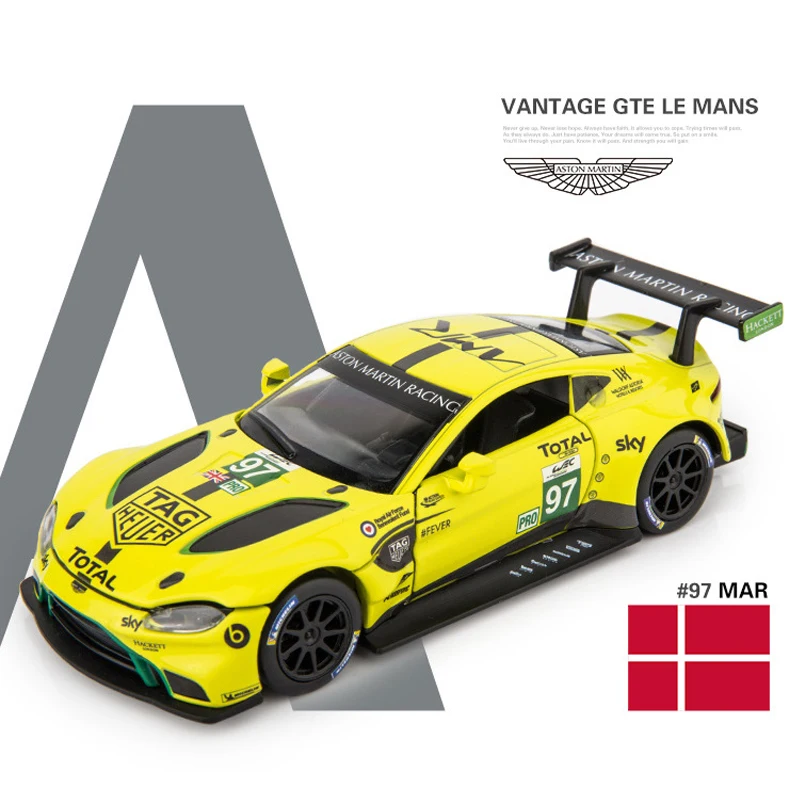 1:32 Martin vantage GTE Le Mans сплав Спортивная модель автомобиля литая игрушка три двери