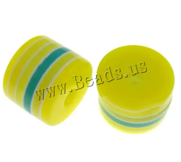 Free shipping!!!Striped Resin Beads Jewelry Fashion Column yellow 8x6mm Hole:Approx 2mm 1000PCs/Bag Sold By Bag | Украшения и