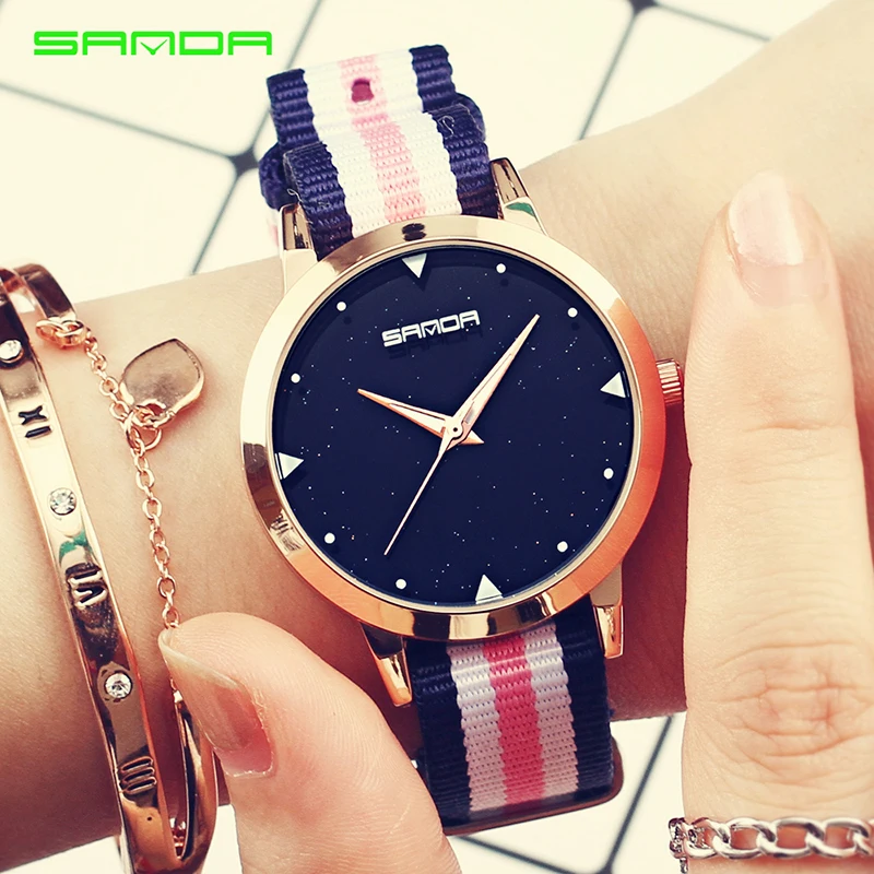 SANDA новые модные часы Роскошные женские наручные Relogio Feminino 2018 Horloge классические