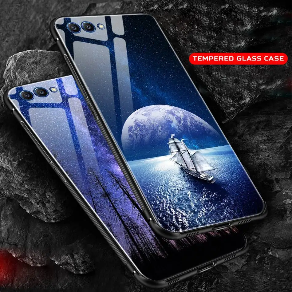 Роскошный чехол для huawei P20 mate 10 Lite P Smart Pro из закаленного стекла телефона