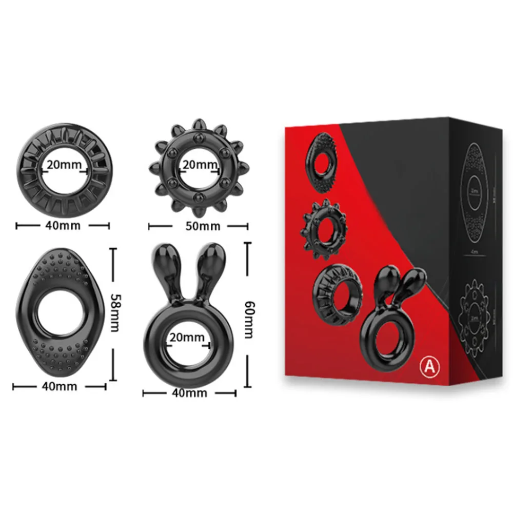 4 шт. мягкое гибкое Силиконовое кольцо для пениса секс-игрушки мужчин и взрослых