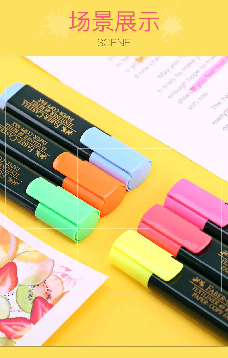 Faber Castell текстлайнер маркеры, фломастер, ручка Скрапбукинг косой фетровый наконечник цветная ручка флуоресцентные школьные маркеры товары для рукоделия